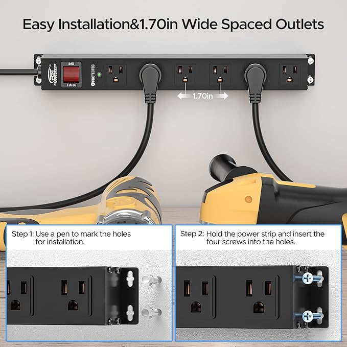 CRST 6 Outlet Heavy Duty Power Strip - Image 4