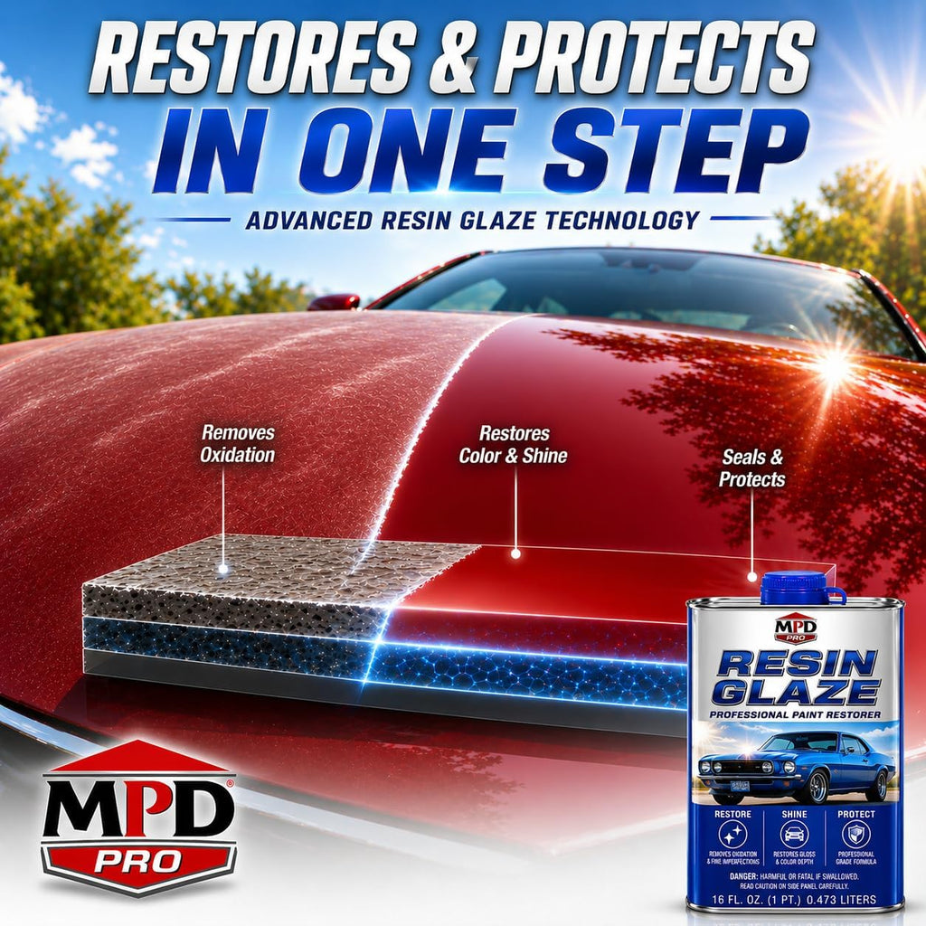 MPD Pro Automobile Resin Glaze Cleaner & Polish - 16oz - Paint Restoration, Car Scratch Remover, Clear Coat Enhancer, Car Finish Protectant (Pack of 6)