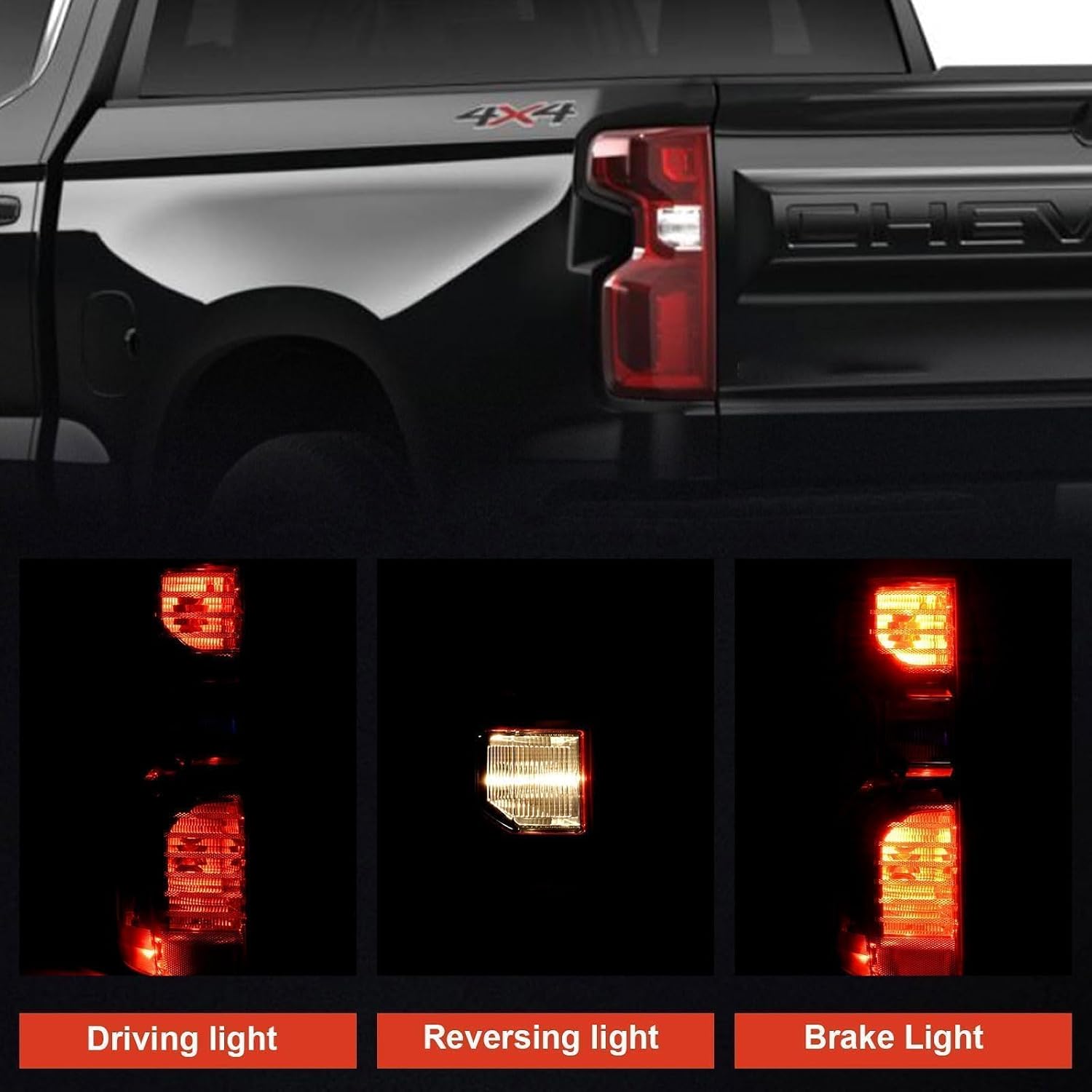 Halogen Tail Light Compatible With 2019-2024 Chevy Silverado 1500 2500HD 3500HD Left Driver Side Replace Part Number 84554656 (Halogen Type)