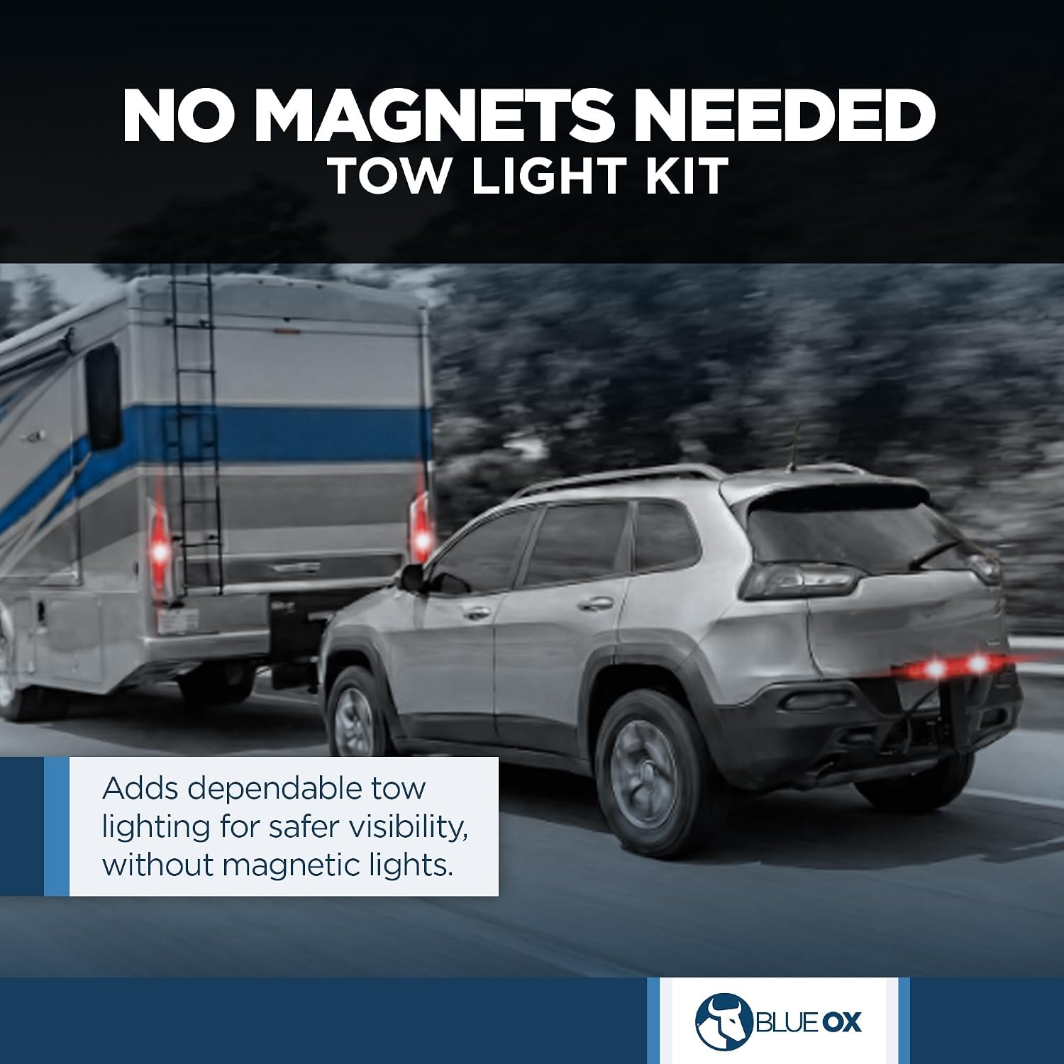 Blue Ox Tow Light Kit fits 2 Inch Class III, IV, V Receiver Hitch | Plug-and-Play Design | High-Visibility LEDs | Durable Finish | Precision Engineered | Easy Installation | Hardware Included