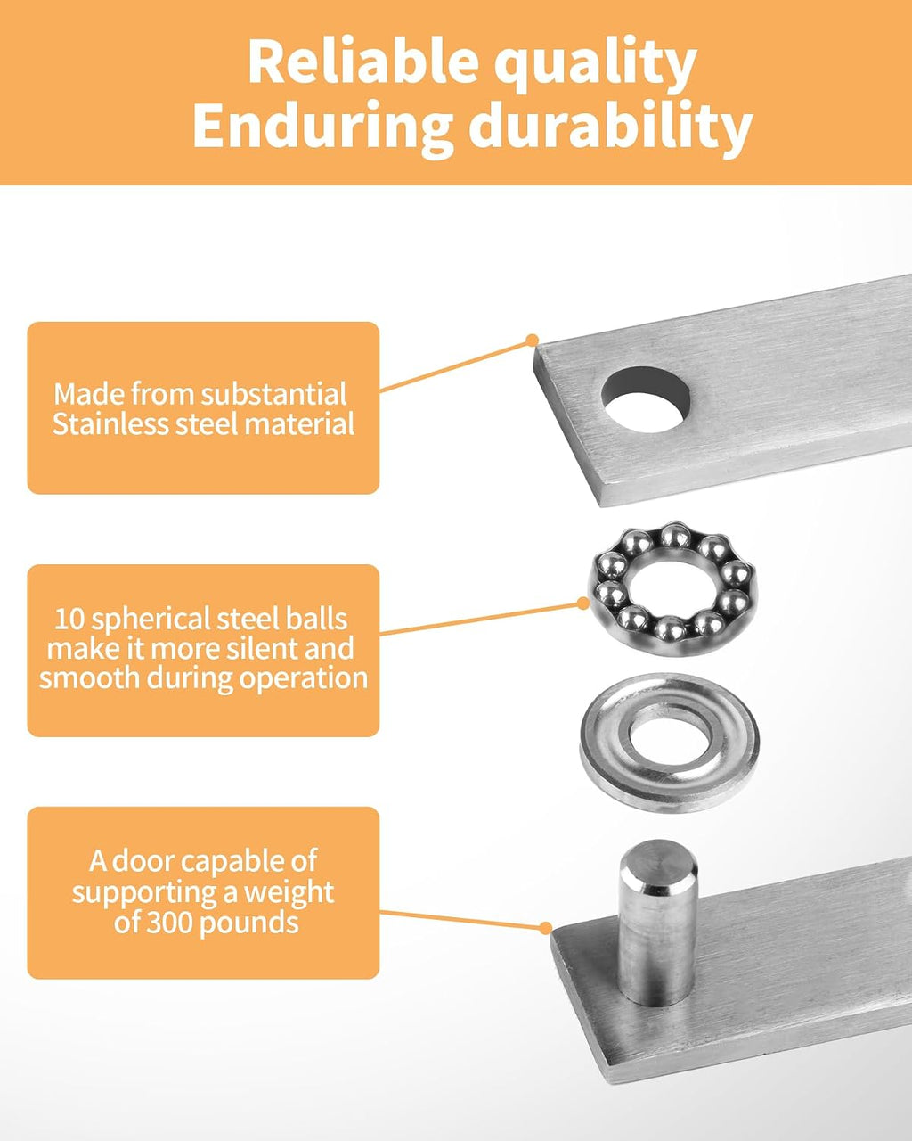 heavy duty pivot hinge for wood door with, close-up detail