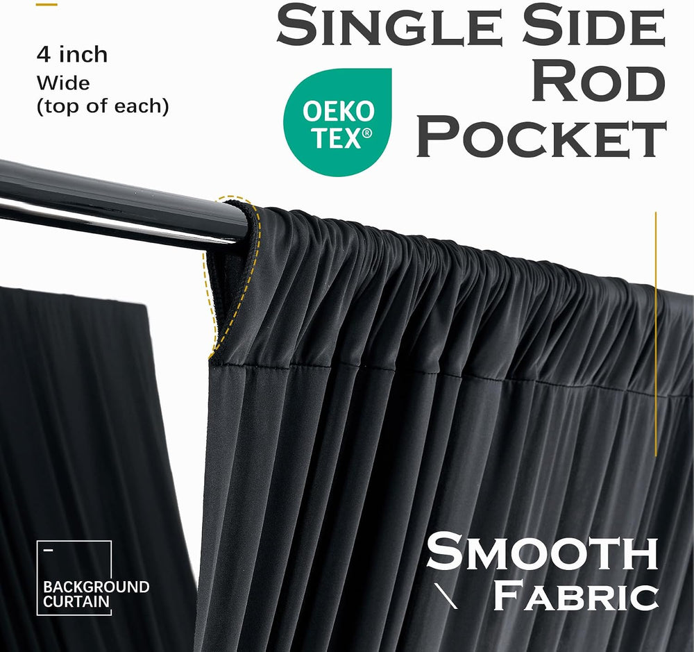 12 Panels 5ft(W) x 20ft(L) Black Ceiling Drapes for Halloween Parties