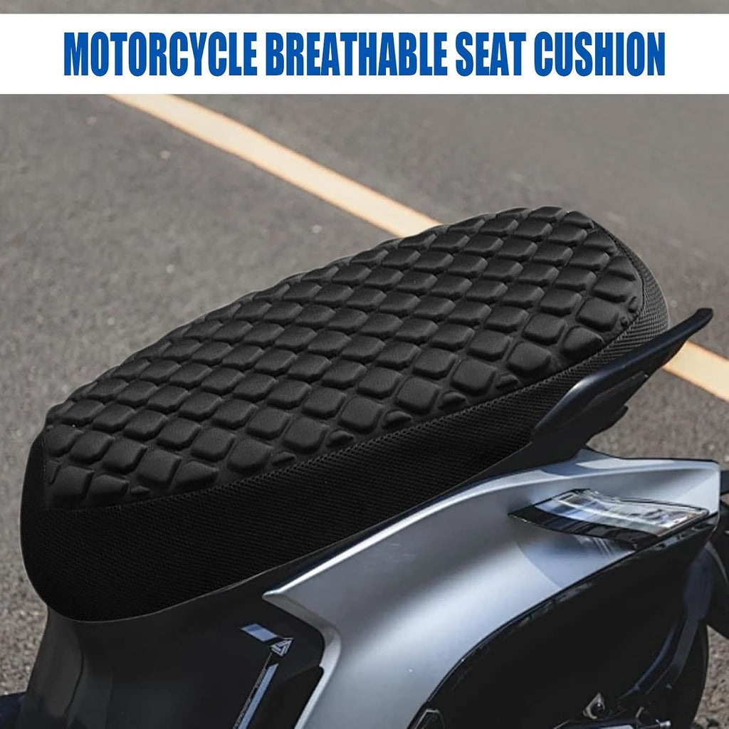 Seat Cushion Motorcycle - Breathable Seat Cushion - 3D Honeycomb Structure Breathable Motorcycle Rear Pad for Long Rides