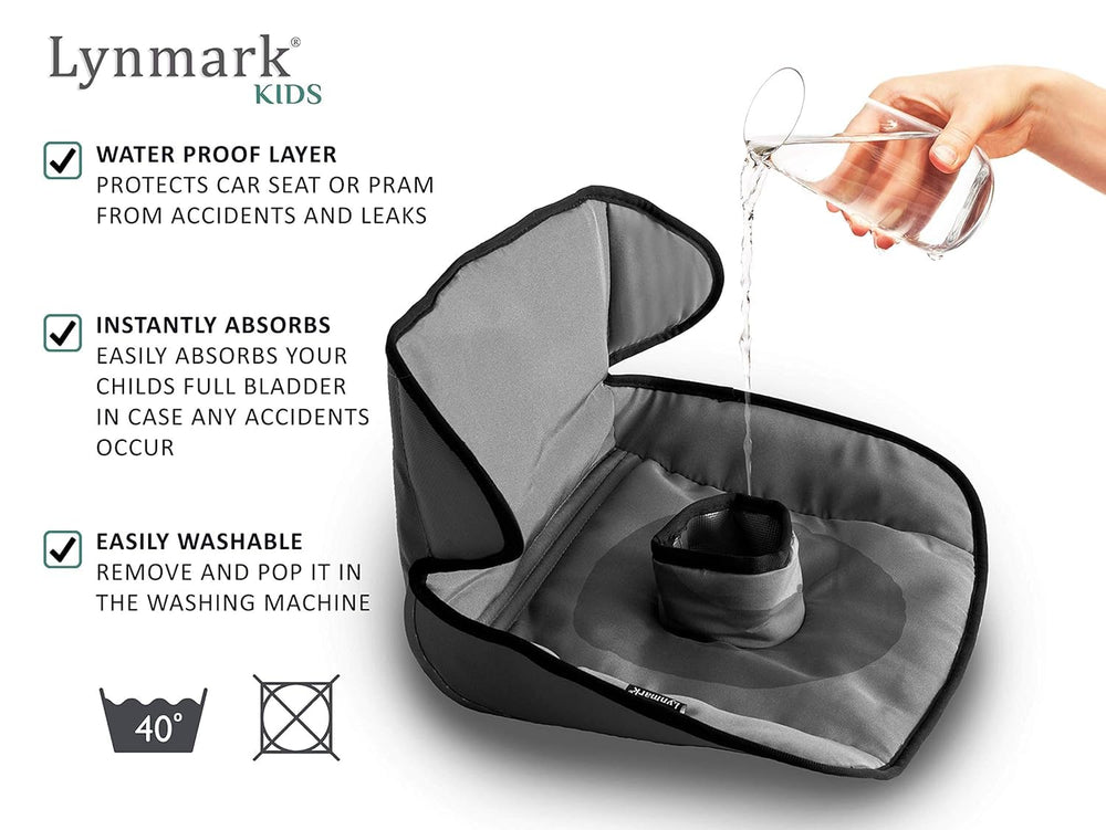 Lynmark® 2X Potty Training Car Seat Protector Cover - Pee Protector, Grey