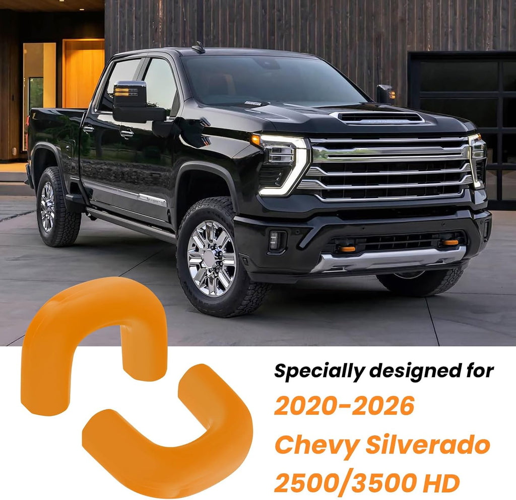 Tow Hook Covers for Silverado 2500/3500 HD 2020-2026, Hitch Cover Front Tow Hooks Compatible with Chevrolet Silverado 2500/3500 2020-2026 Accessories (Orange)