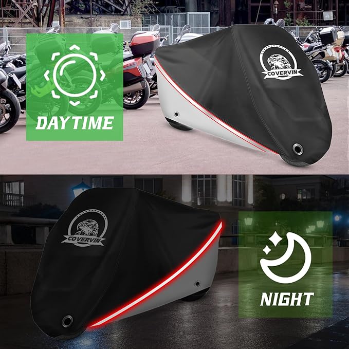 COVERVIN Motorcycle Cover, All Weather Outdoor Waterproof Night Protection - Image 8