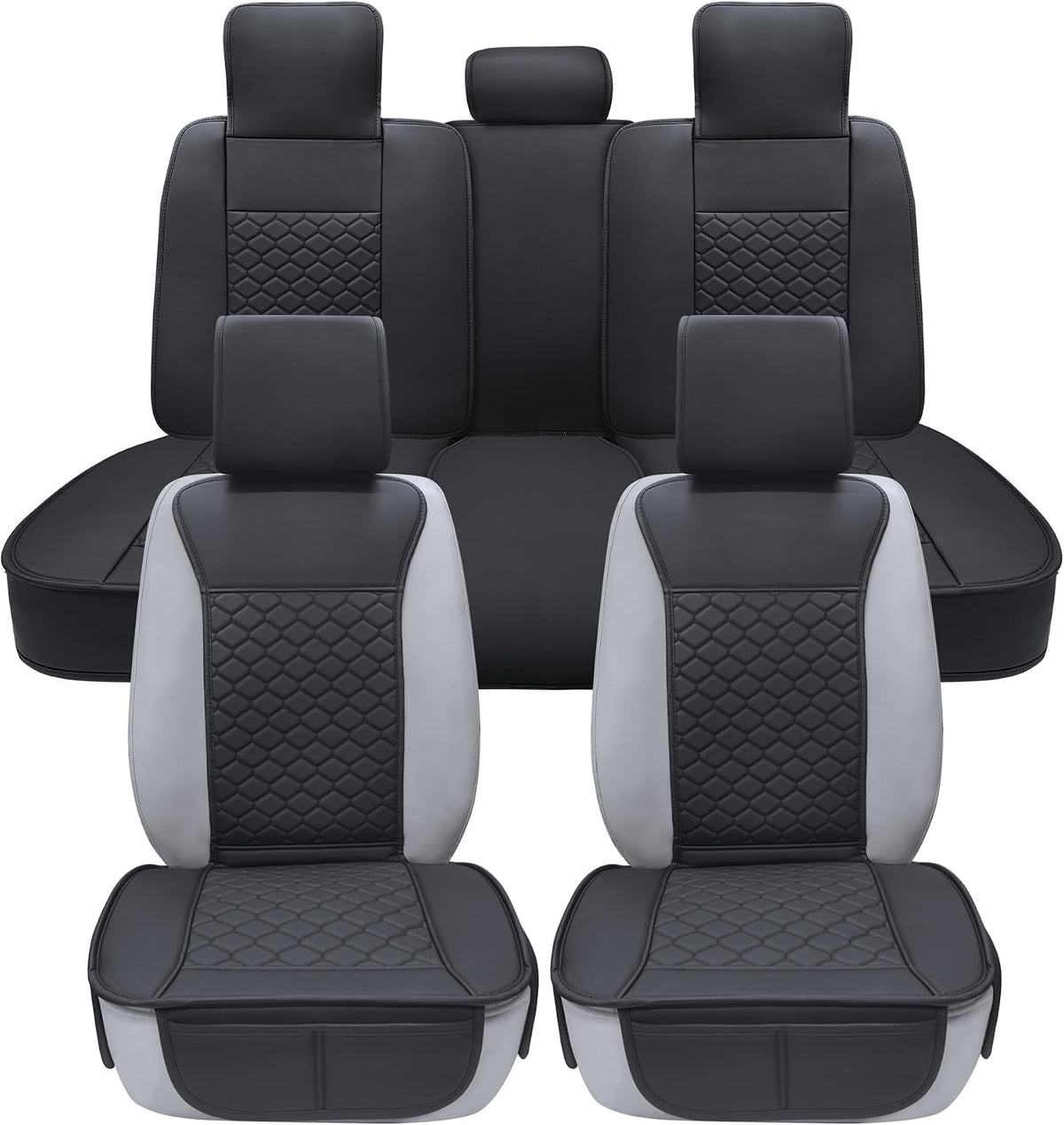 Elantrip Car Seat Cover Full Set Leather Car Seat Protector Universal fit