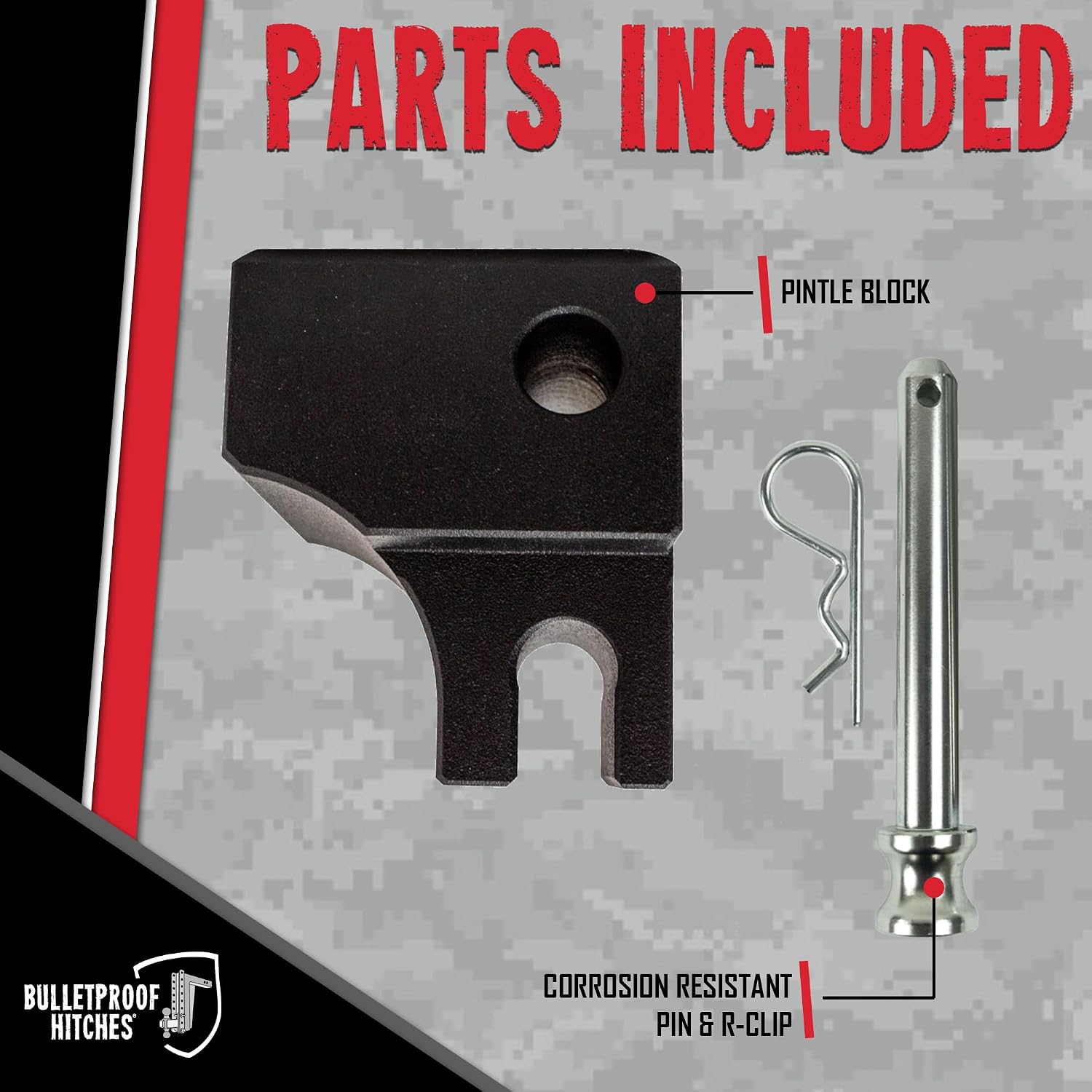 BulletProof Hitches - Trailer Hitch Pintle Attachment Rated to 36,000 Ibs - Converts Dual Ball Into Pintle Hitch - BulletProof Hitch Accessories