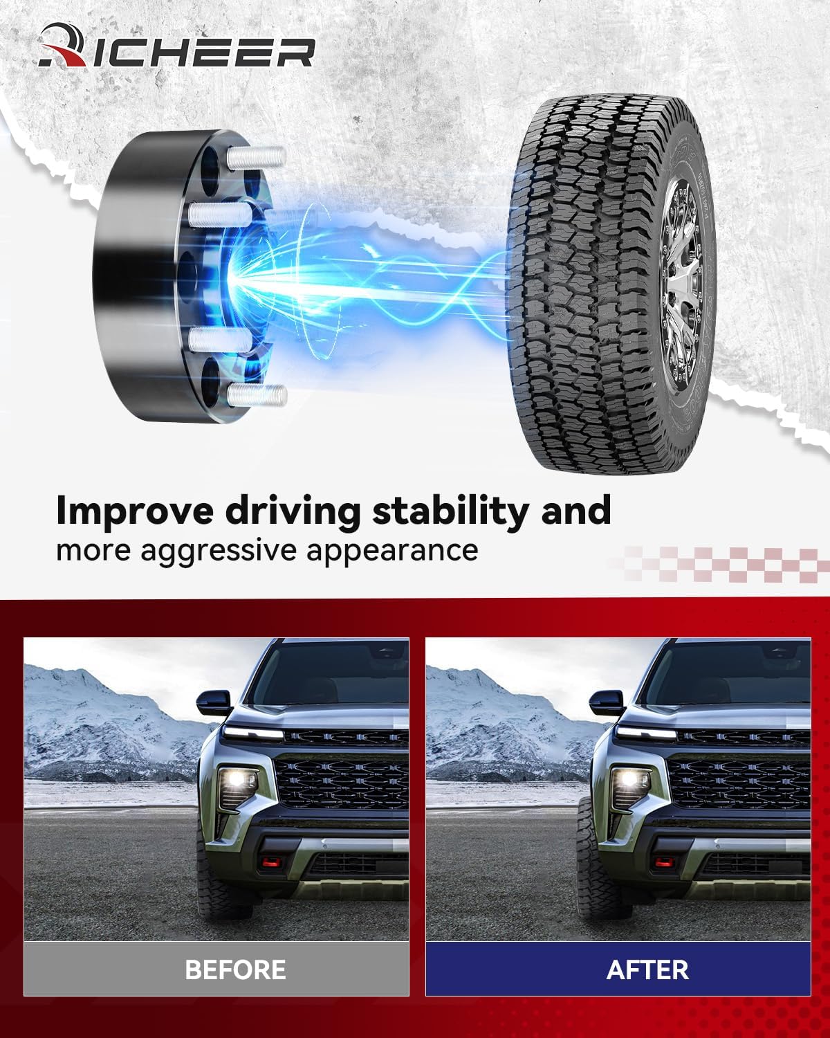 Richeer 2 inch 6x5.5 Hub Centric Wheel Spacers for 2024+ Tacoma Tundra Sequoia GX J250 LX600, 4PCS Forged 6x139.7mm Wheel Spacers with 14x1.5 Studs & 95.2mm Center Bore
