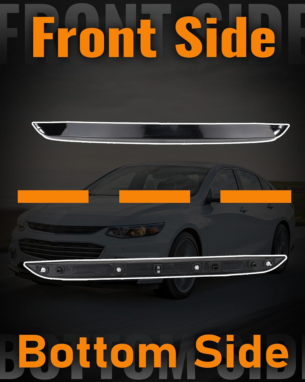 3rd Third Brake Light Assembly Compatible with Chevrolet Chevy Malibu | Compatible with Chevrolet Chevy Malibu 2016 2017 2018 2019 2020 2021 2022 2023 2024 2025 Rear High Mount Center Stop Lamp