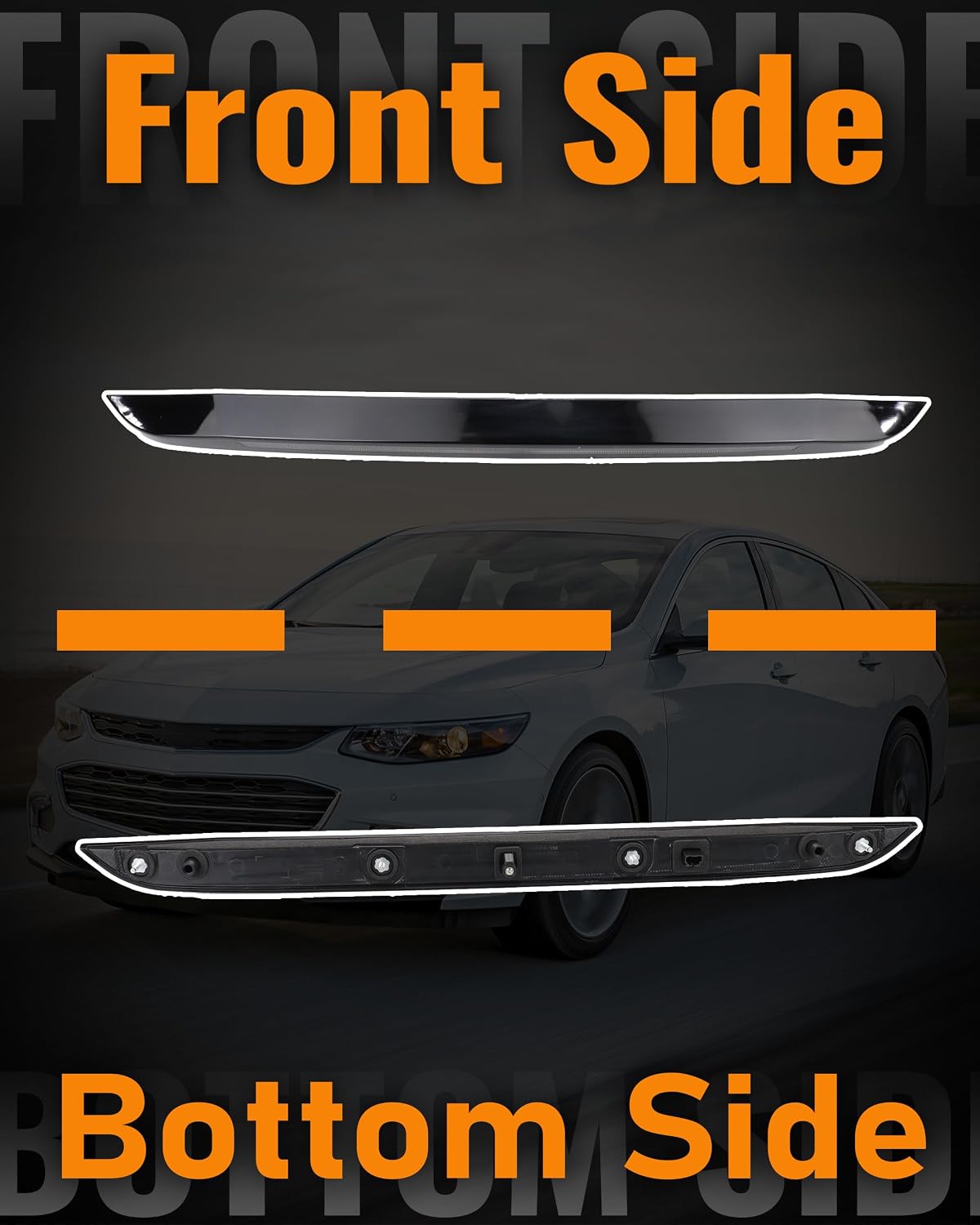 3rd Third Brake Light Assembly Compatible with Chevrolet Chevy Malibu | Compatible with Chevrolet Chevy Malibu 2016 2017 2018 2019 2020 2021 2022 2023 2024 2025 Rear High Mount Center Stop Lamp