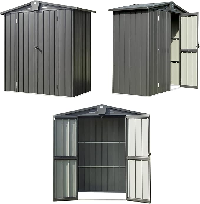 Domi Outdoor Storage Shed 5'x3, Metal Waterproof Tool Shed Utility Storage House - Image 7