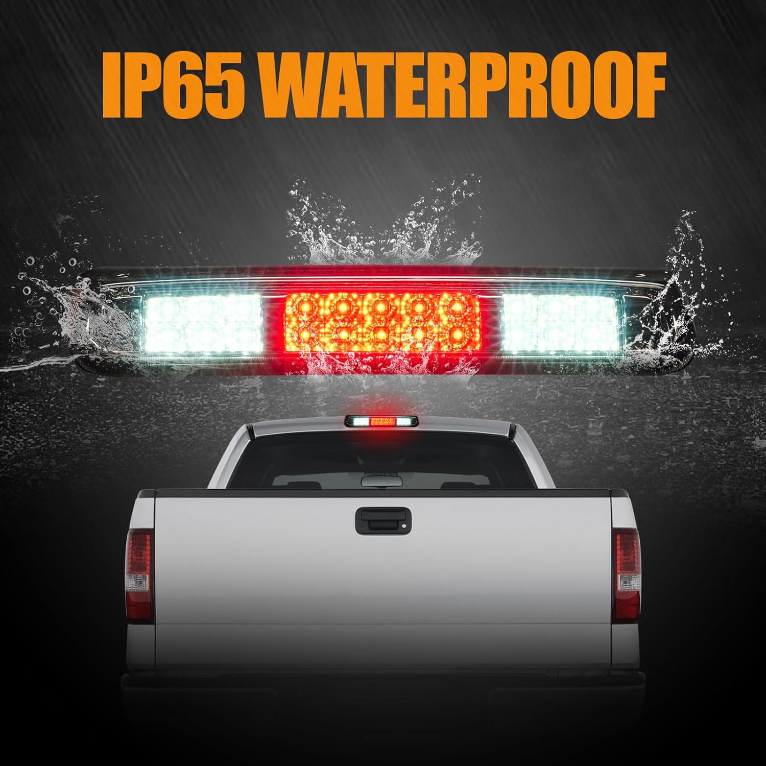 Third 3rd Brake Light LED for 2004 2005 2006 2007 2008 Ford F150, High Mount Rear Brake Lights Assembly for 04-08 F-150, Waterproof Center Cab Cargo Lamp Stop Light