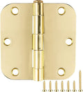 18 Pack Interior Door Hinges Polished Brass 3.5 inch X 3-1/2" 5/8 Radius by TDCHINGES