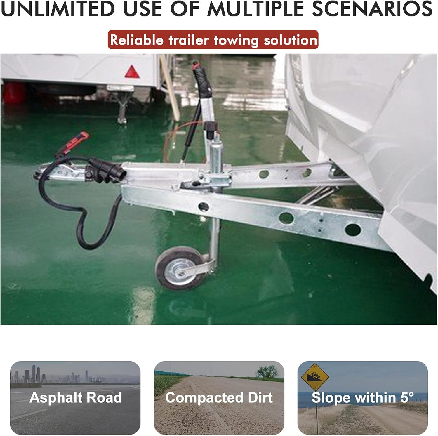 Electric Trailer Trailer Wheel Mover Electric Wheels Powered Wheels Max Load 5000 lbs, Power Mover for Maneuvering 12V/350W Jack