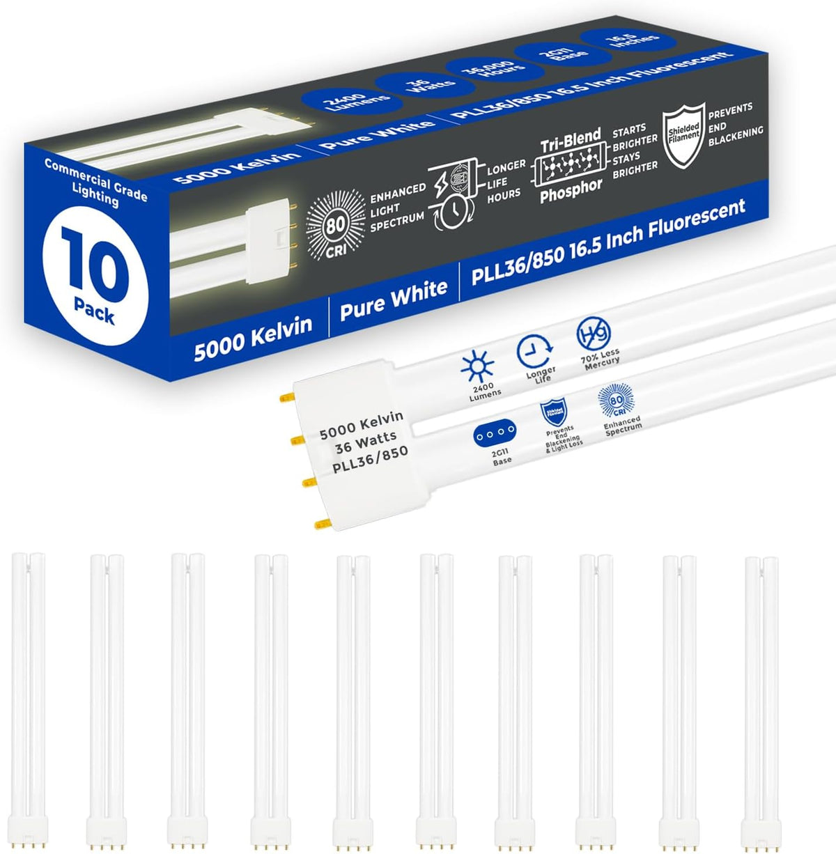 GoodBulb PLL36/850 36W 16.5" Twin Tube Compact Fluorescent Light Bulb 4-pin