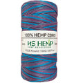 [NS HEMP] 100% Hemp Cord Craft Twine, 1mm Macrame Cord 430 Feet, Hemp String Twine for Jewelry Making (Melanged Punky)