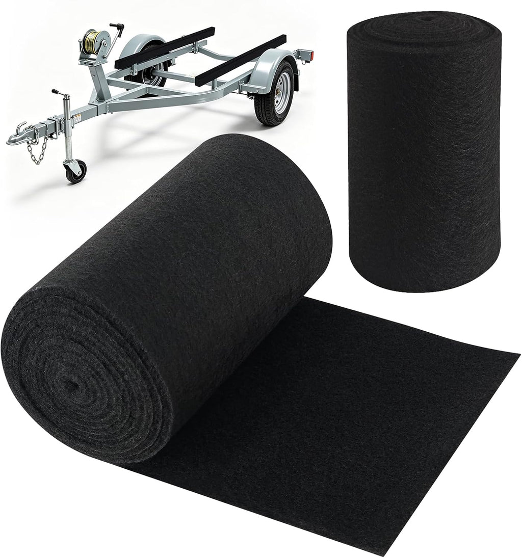 Boat Trailer Bunk Carpet 2 Pack 13ft x 12in, Double Layer Marine Grade Bunk Carpet with Cushion Padding, Extra Thick Waterproof Trailer Bunk Runner Cover for Boat, Jet Ski & Trailer Bunks