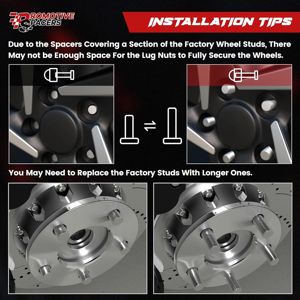 PMS 5mm Hub Centric Wheel Spacers 5x114.3 (5x4.5) 67.1mm M12x1.5 Studs 4PCS | Forged 6061-T6,Anodized Finish,10.9 Grade Studs,Direct Bolt On, For Mazda, Mitsubishi, Hyundai, Kia