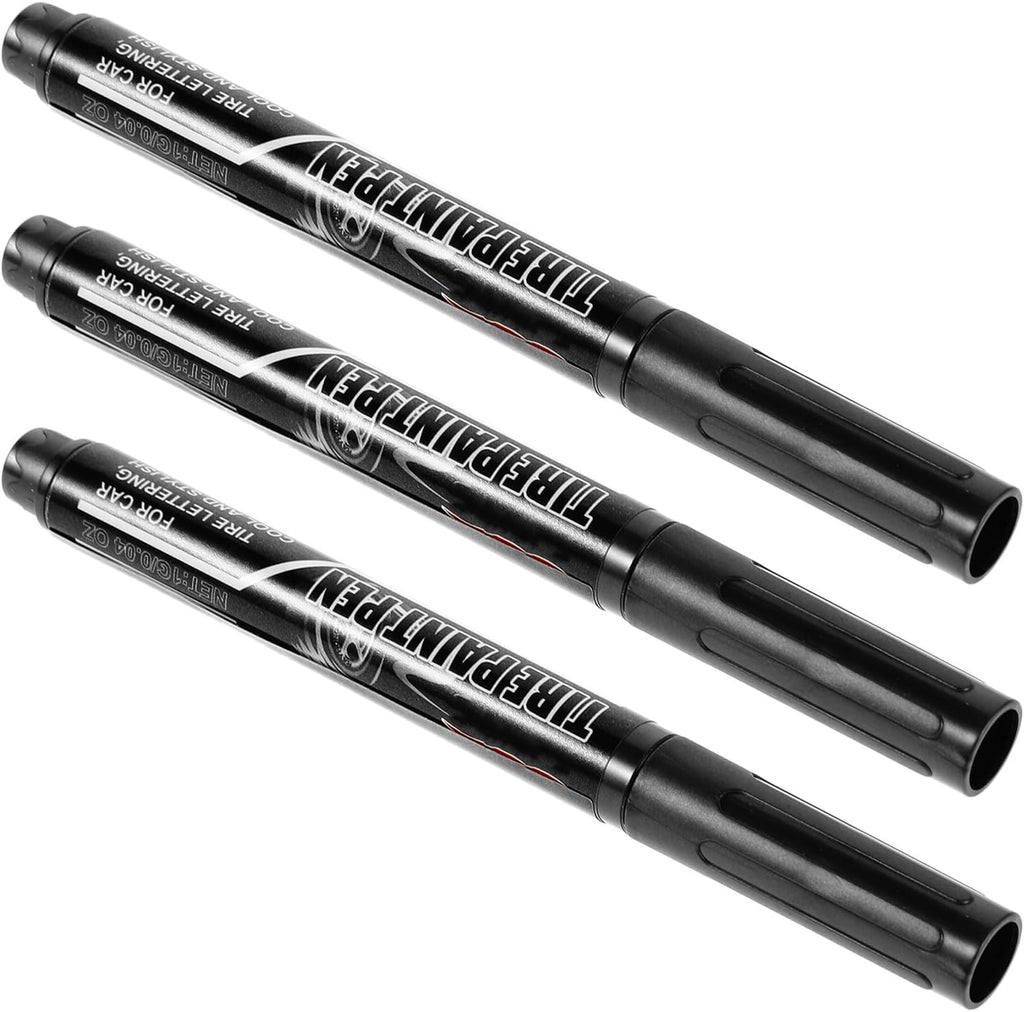 Toyvian 3pcs Tire Paint Marker Pens for Car Tires Waterproof and Vibrant Color Portable and Lightweight