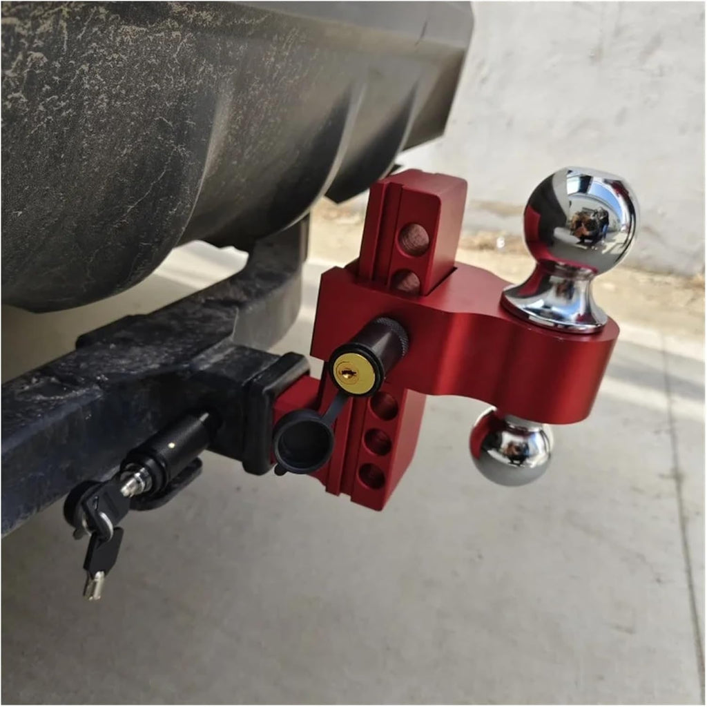 Adjustable Trailer Hitch Fits 2-Inch Receiver 6-Inch Drop/Rise Aluminum Drop Tow Hitch for Truck with Stainless Steel Lock High Towing Capacity