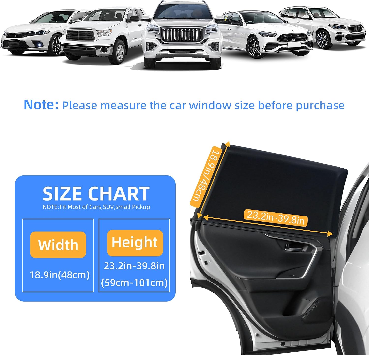 2026 New Upgrade Car Window Shades, 2 Pack Side Car Window Sun Shades for Camping, UV Protection Breathable Mesh Baby Window Covers, Window Screen for Car, Truck, SUV, Protect Privacy for Kids, Family