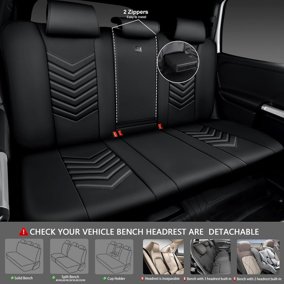 car pass 3d foam faux leather seat covers, side view