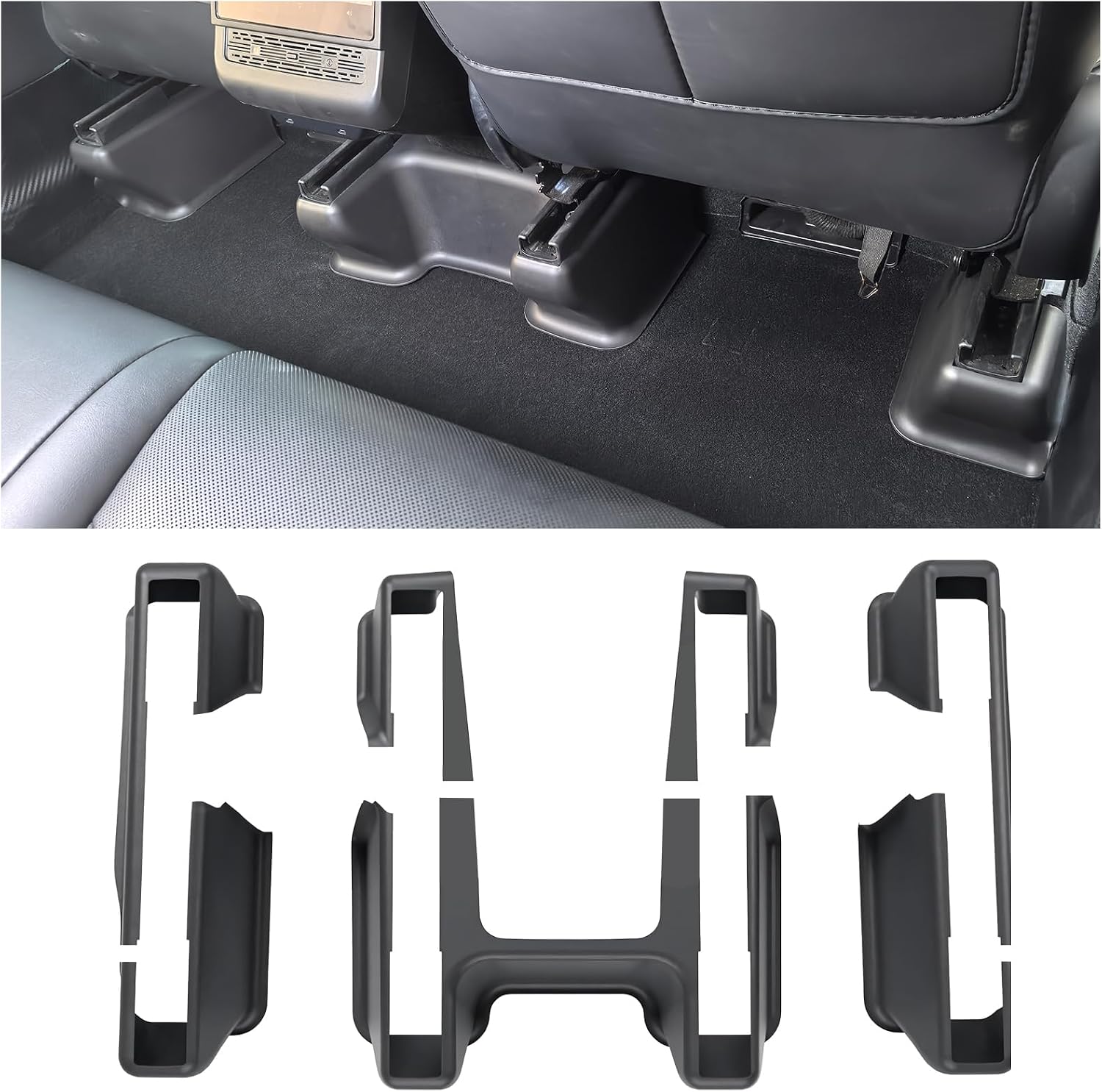 7 Pieces of Front Seat Rail Protectors, for Tesla Model Y Juniper 2025 2026,Under Seat Floor Mat Protectors for Model Y Juniper Accessories in Black