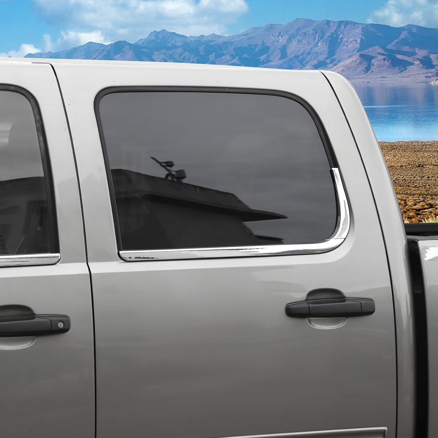 RT-TCZ Window Trim Strip Cover Window Molding Trim Cover Decoration Exterior Accessories for Chevy Avalanche/Suburban/Tahoe/Silverado 2007-2013,for GMC Yukon/Sierra 2007-2013 (Chrome)