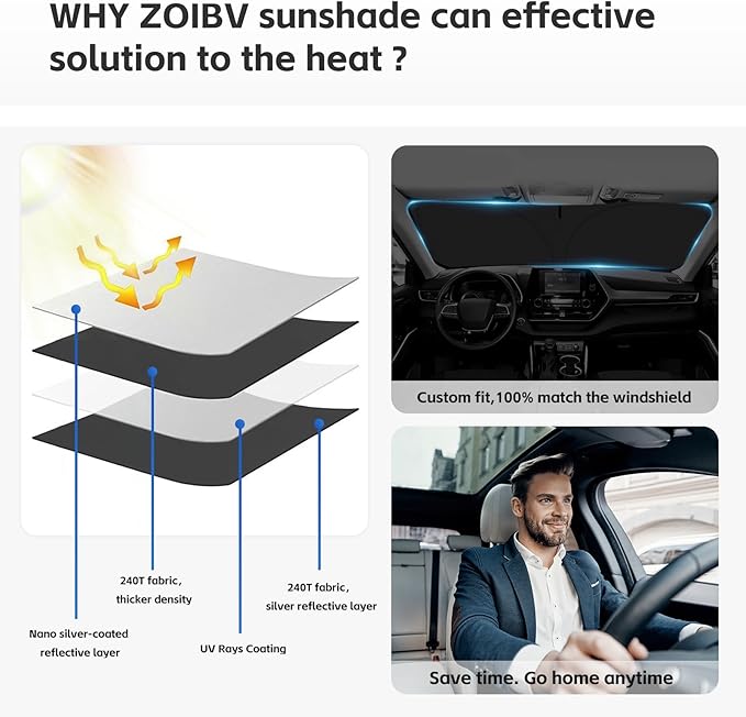 for Toyota 4Runner 2010-2024 2025 Sun Shade Sunshade Windshield Cover - Image 5