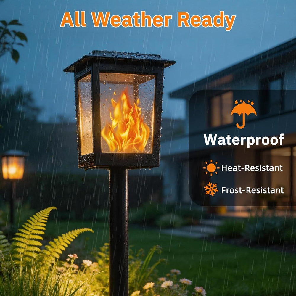 KYEKIO Large Size & Gen2 Flame Solar Torch Lights for Halloween Decorations