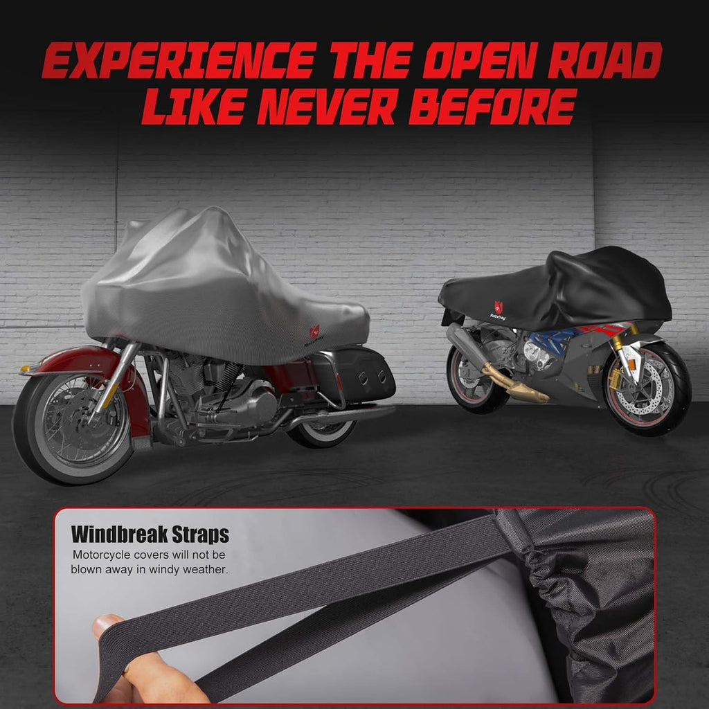 420D Motorcycle Half Cover-Outdoor Waterproof All Weather Protection Lightweight Half Cover,Black XL Size for Most Touring Models Harley Davidson,Honda Goldwing,Road King Street Glide