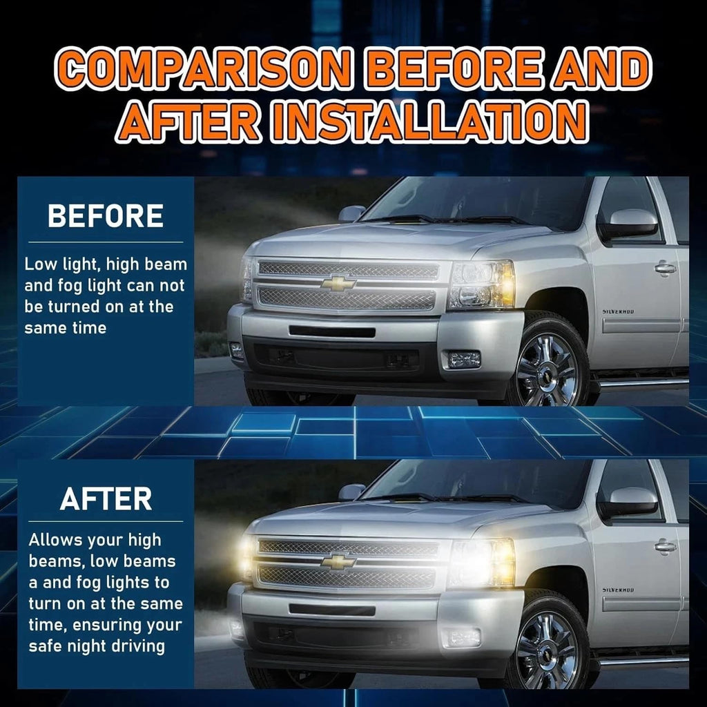 Lighting Fully Open Module for GM/6 High Mod Fog Low Beams High Beams | Compatible with 2003-2007 Chevy Silverado, GMC Sierra 1500 2500 3500, Cadillac Escalade, Yukon, Tahoe, Avalanche