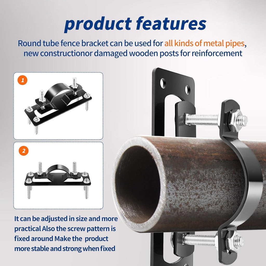 colinktool steel 2 wood fence bracket,chain link wood showing dimensions
