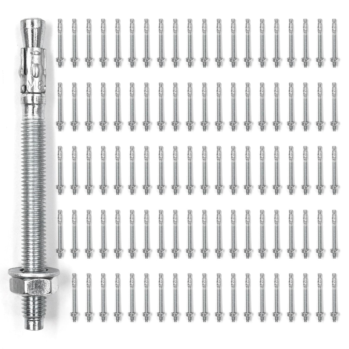 100-pcs wedge anchors for concrete,5/16" x 4"(m8x100mm) zinc, main product view