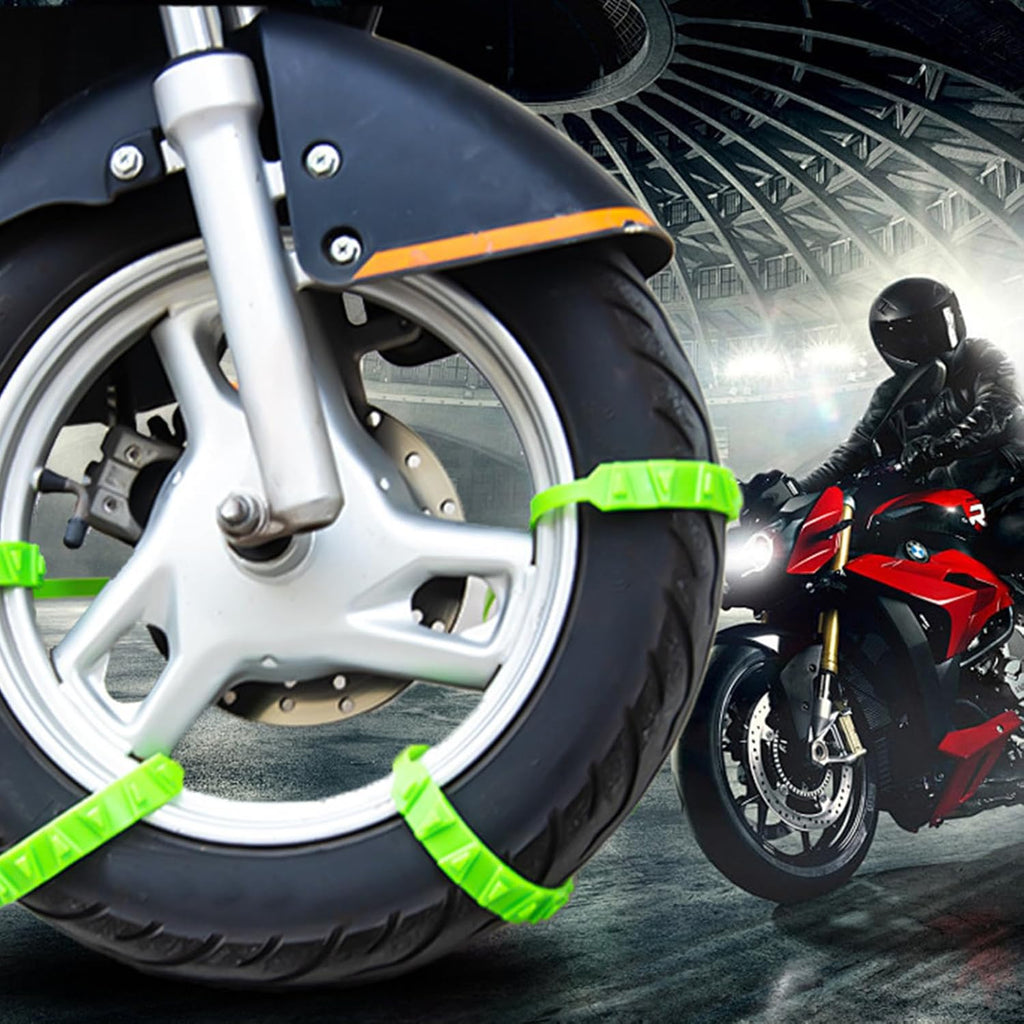 Snow Tire Chains Snow Chain Adjustable Chains for Motorcycles Scooter Electric Bike Anti Skid Cable Tie Portable