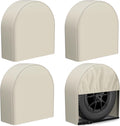 eletecpro RV Tire Covers 4 Pack, Waterproof Wheel Covers with Tough 600D Oxford Fabric, UV Protective Accessories for Trailer, SUV, Truck, Camper, Universal Fit 29-32 Inch Tire Diameters, Light Beige