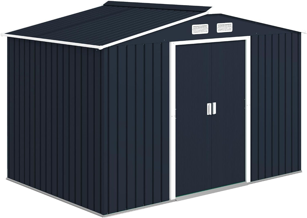 Outsunny 9' x 6' Outdoor Storage Shed, Garden Tool Metal Shed