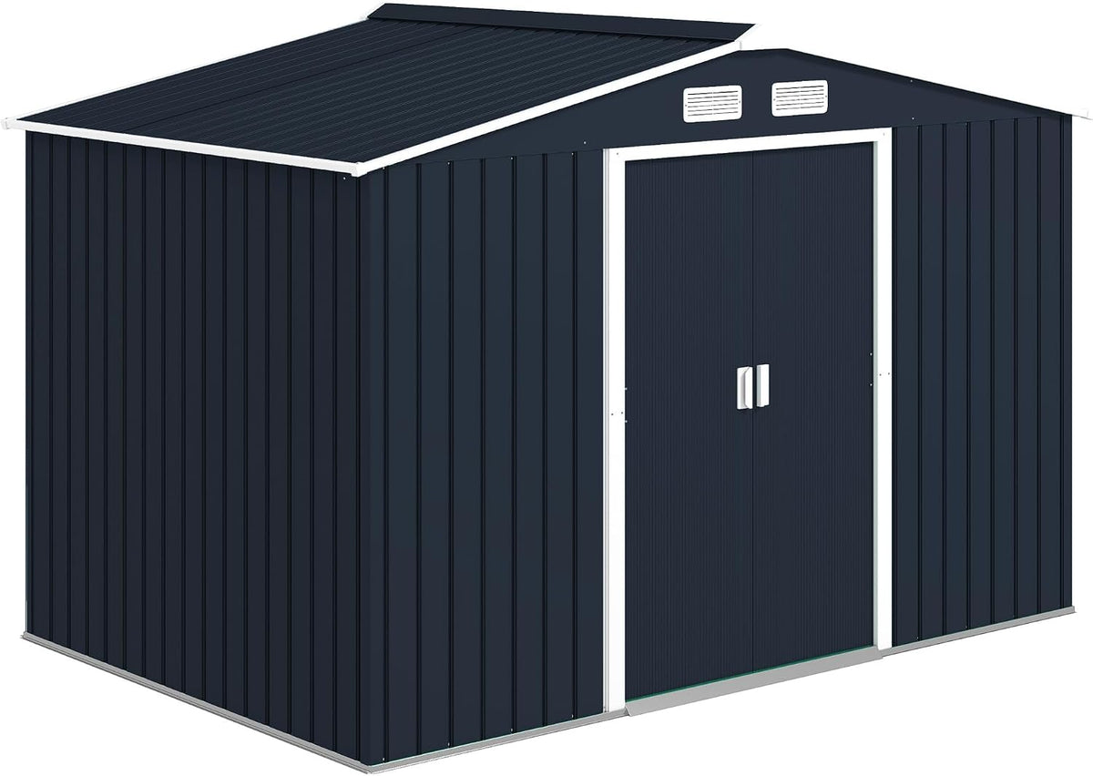 Outsunny 9' x 6' Outdoor Storage Shed, Garden Tool Metal Shed