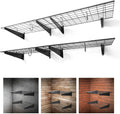 Fencer Wire 72 in. W x 18 in. D Wall Mounted Garage Wall Shelving w/ 4 Hooks