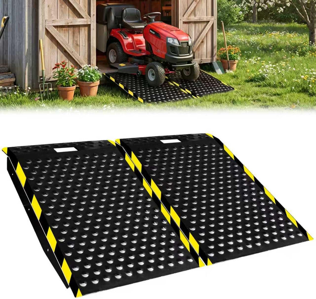 36" x 48" Shed Ramp for Riding Mower, 1500lbs Heavy Duty Metal Loading Ramps, 2-Pack Anti-Slip Punch Design, Long Ramp for Smooth Transition, Garage & Barn, Fits Snow Blower, ATV, UTV, Lawn Tractor
