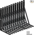 12 Pack L11 x H 8" Black Heavy Duty Shelf Brackets by MHMYDZ