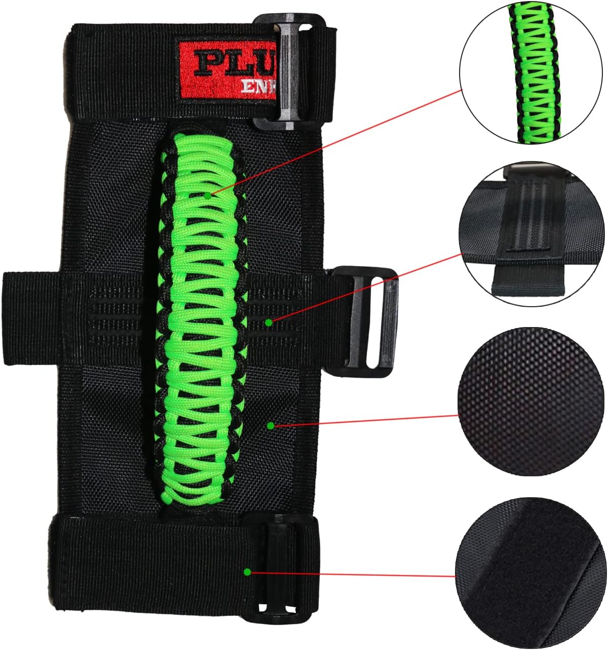 Roll Bar Grab Handles Grips Triple Straps for UTV ATV Polaris Ranger RZR XP900 1000 Honda Pioneer Talon Kawasaki Wildcat Yamaha YXZ Can 1.75 to 2 Inch 2PCS Green