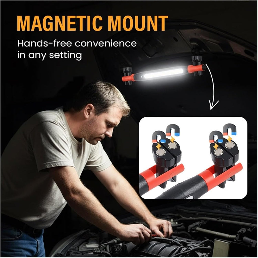 MUSM Magnetic & Rechargeable Work Light 3 Lighting Modes Repair Light Super Bright Magnetic Car Work Lights Free Adjustment