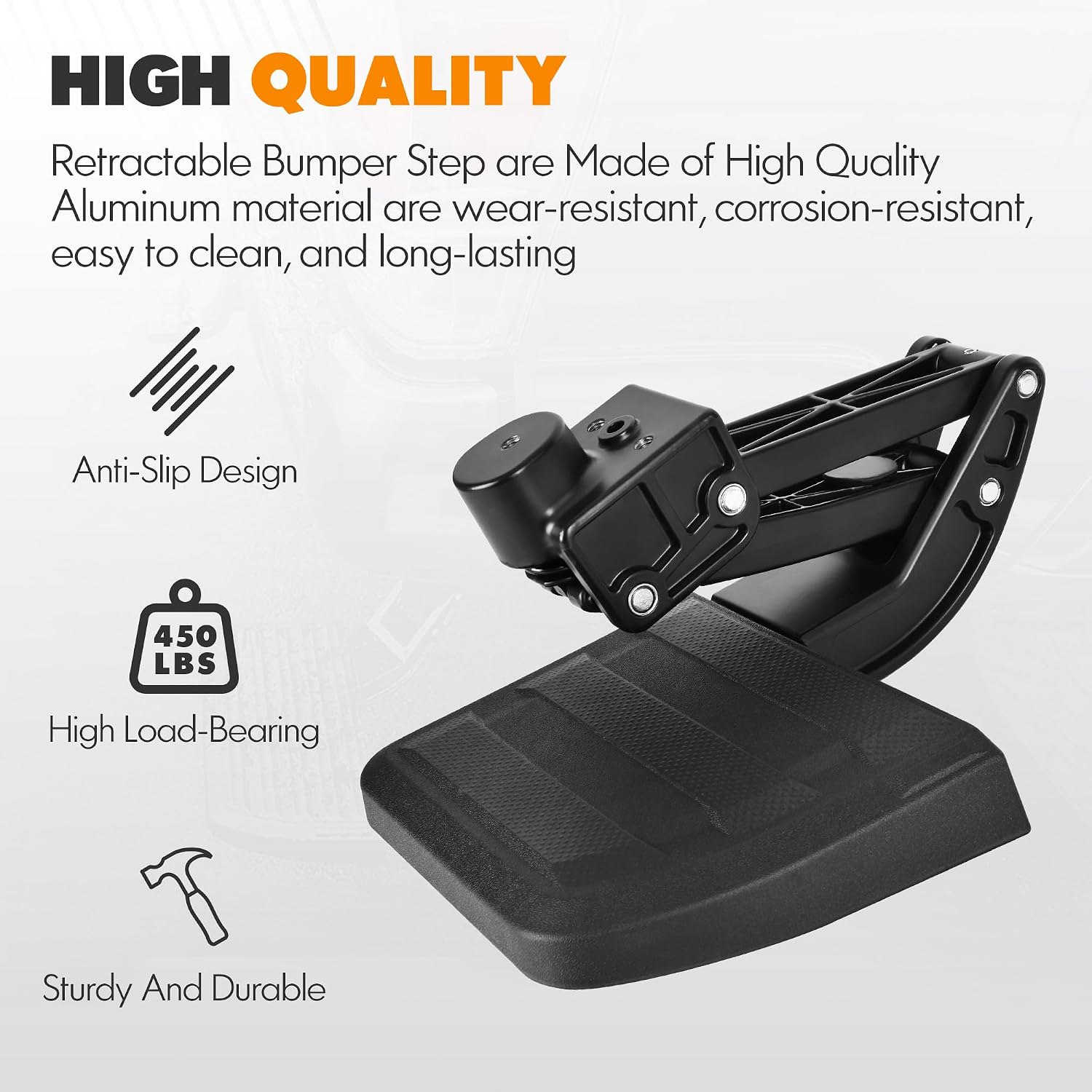 ASOPARTS Rear Bed Step Aluminum Upgraded Compatible with Toyota Tacoma 2024 2025 2026 Retractable Bumper Tailgate Step Foldable Pickup Bedstep 4th Gen Accessories Replace # PT392-35920