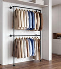 industrial pipe clothing rack wall mounted garment rack, main product view