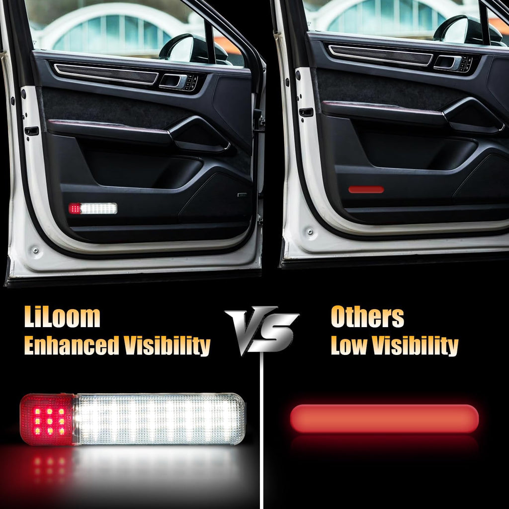 2PCS LED Interior Door Panel Light, White/Red Courtesy Warning Lights for Chevy GMC Silverado Sierra C/K 1500 2500 3500 HD Suburban Cadillac Escalade Hummer H2 Tahoe