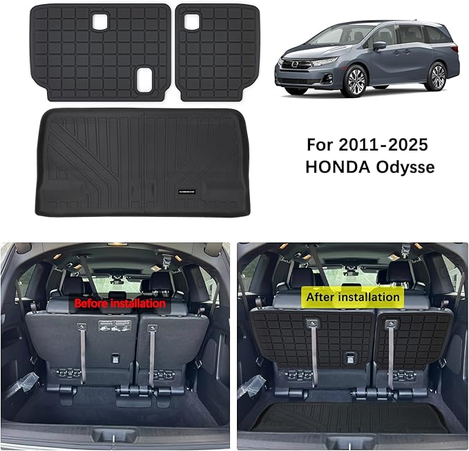 Cargo Liner Trunk Mats for 2011-2025 Honda Odyssey, TPE All Weather Protection - Image 2