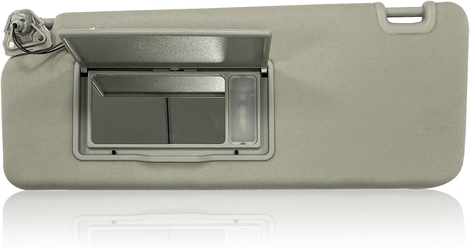 Sun Visor Fit for Nissan Titan 2004-2024 for QX56 Armada 2004-2014 Replace 96401-EZ10 with Vanity Light/with Makeup Mirror (Gray(Left Driver Side))