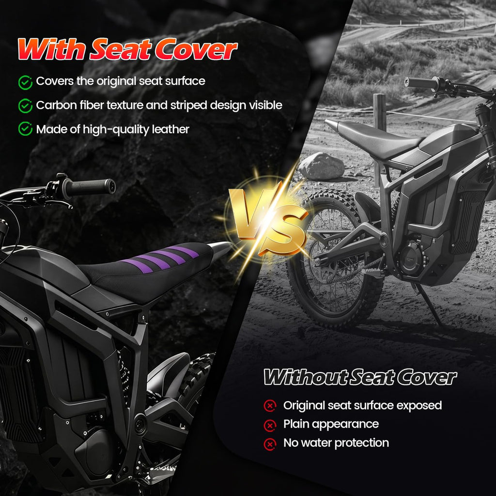 Electric Dirt Bike Seat Cover Stylish Striped Soft for Talaria Sting MX3 MX4 MX5 taparia Motorcycle Off Road Motocross Enduro (Purple)